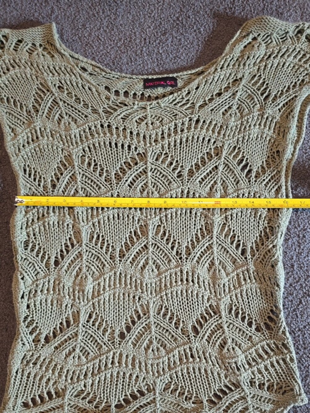 Material Girl Green Crochet Camisole - Picture 3 of 3